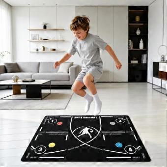 Basketbalvoetmat, antislip trainingsmat voor dribbling-training thuis, 120 x 80 cm
