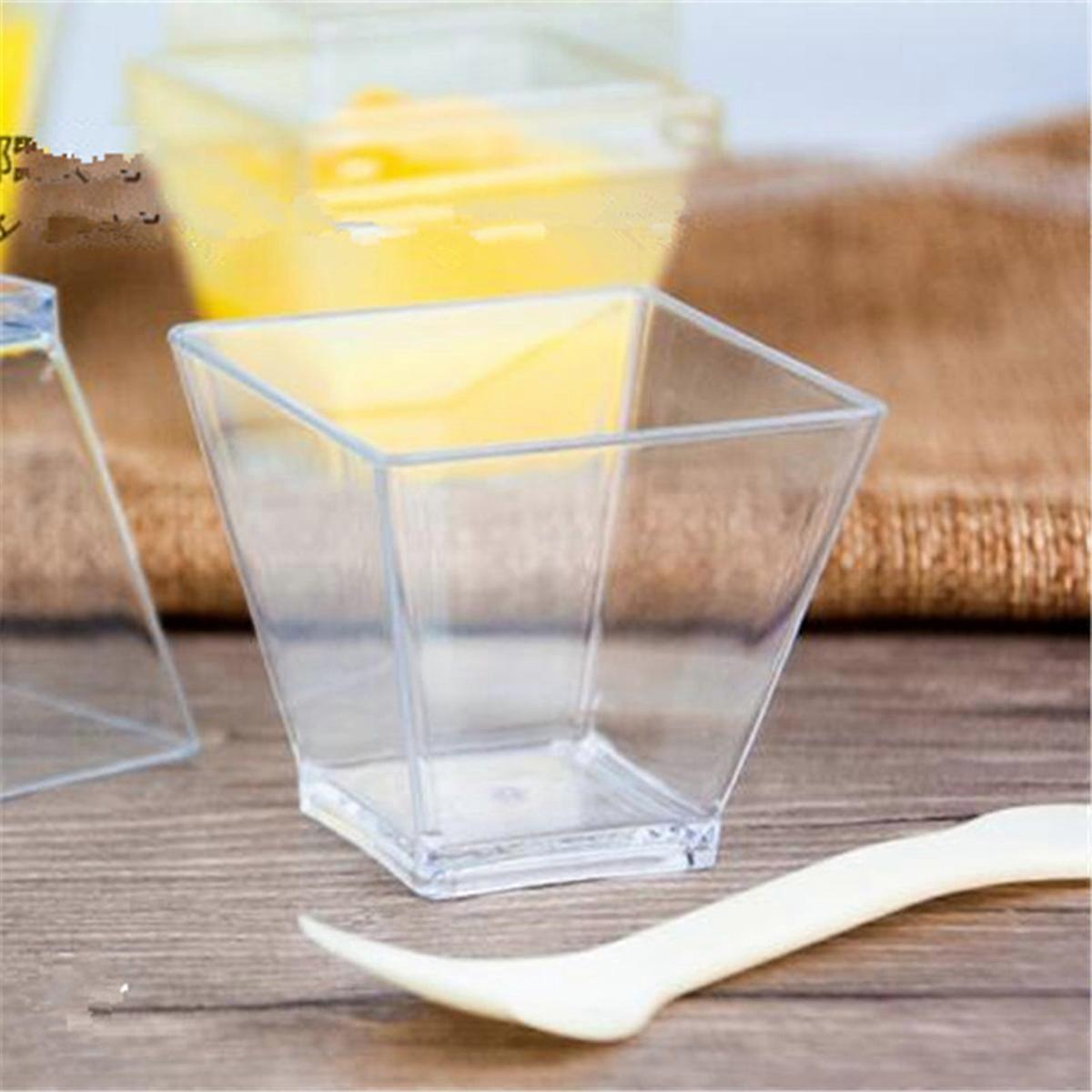 Clear Dessert Cup Plastic Mousse Cups compatible with Storage 20Pcs