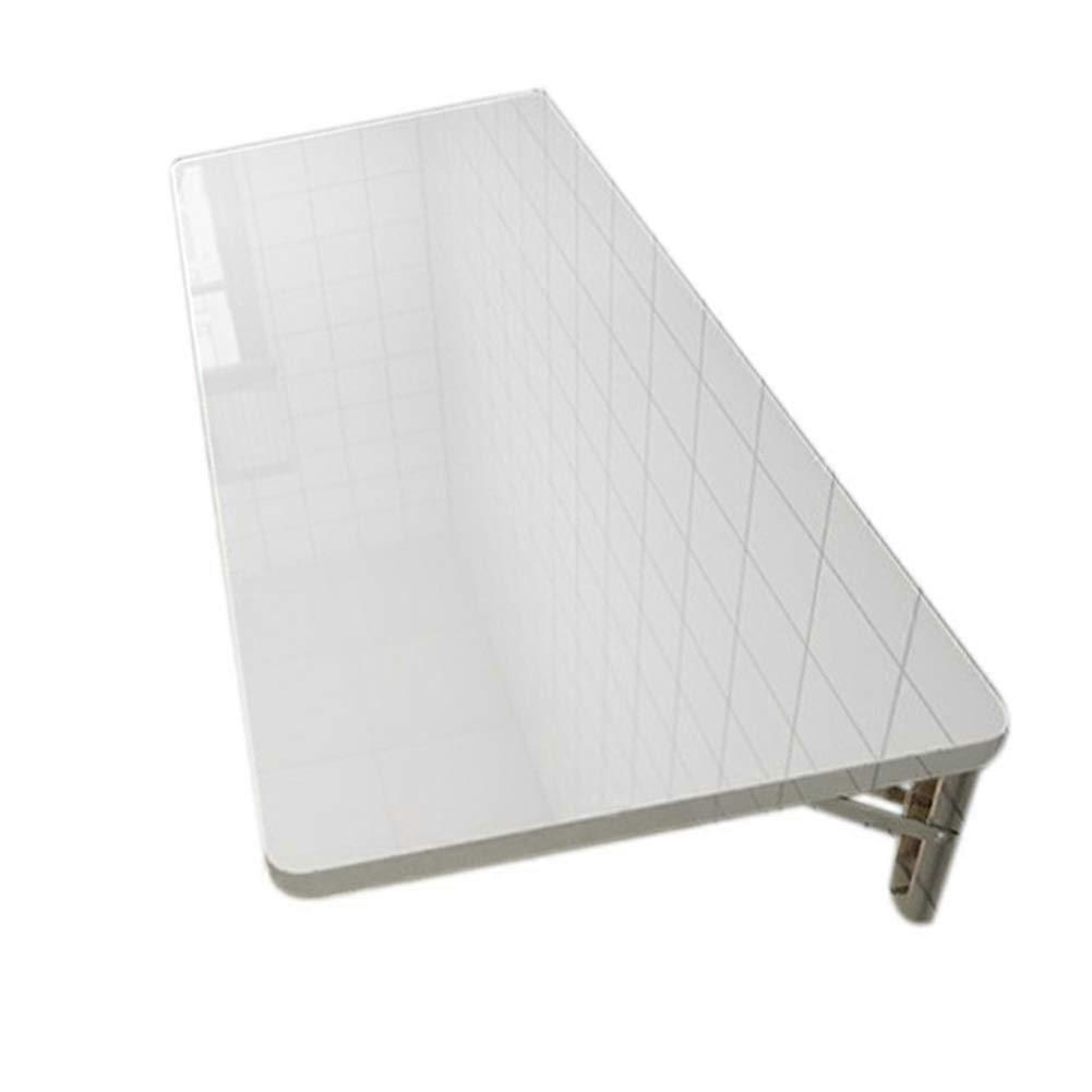Wall-Mounted Folding Table White, Space-Saving Drop Leaf Desk for Kitchen