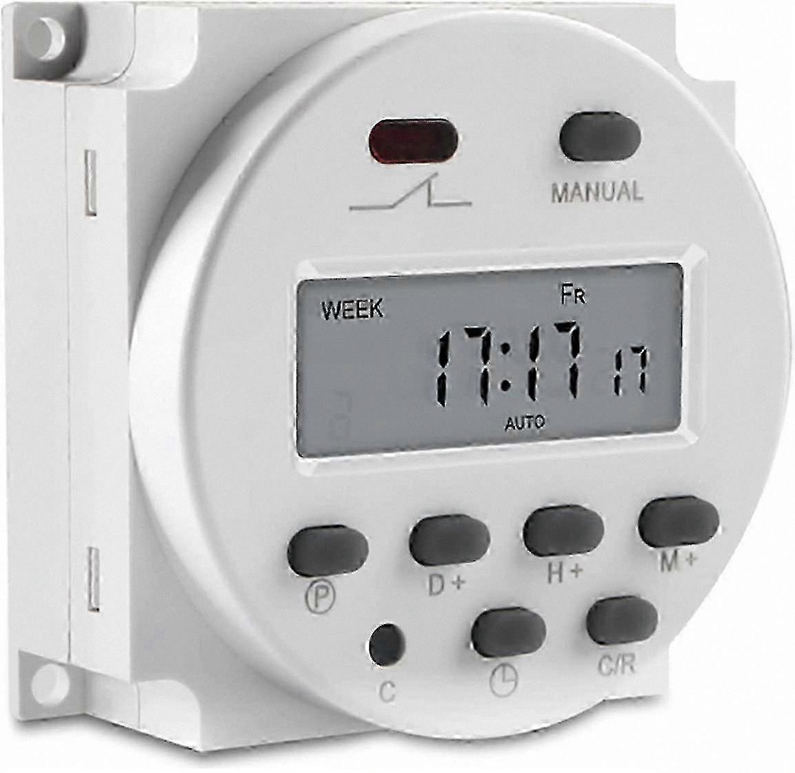 Waterproof Digital LCD Timer, 12V DC Programmable Weekly Relay Control with LCD Display