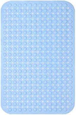 28 × 16 بوصة حوض الاستحمام حصيرة الاستحمام مع أكواب الشفط ، حمام السباحة المضاد للانزلاق بسيرة سميكة حمام كبير مع فتحات تصريف حصيرة أرضية الدش حصيرة المنزل ، أزرق