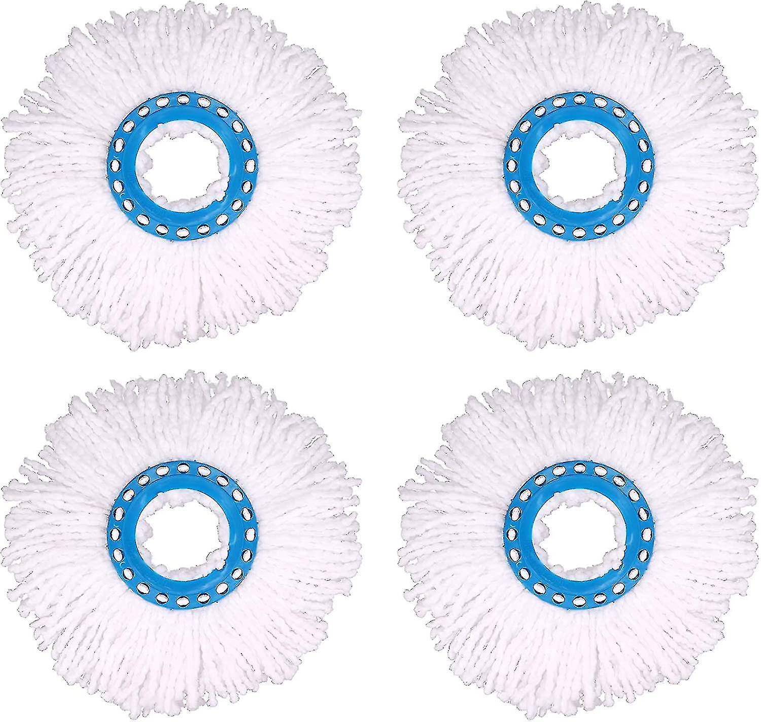 4pcs Microfiber Mop Heads, Round Replacement Mop Heads 360 Rotation Mop Heads For Floor Cleaning