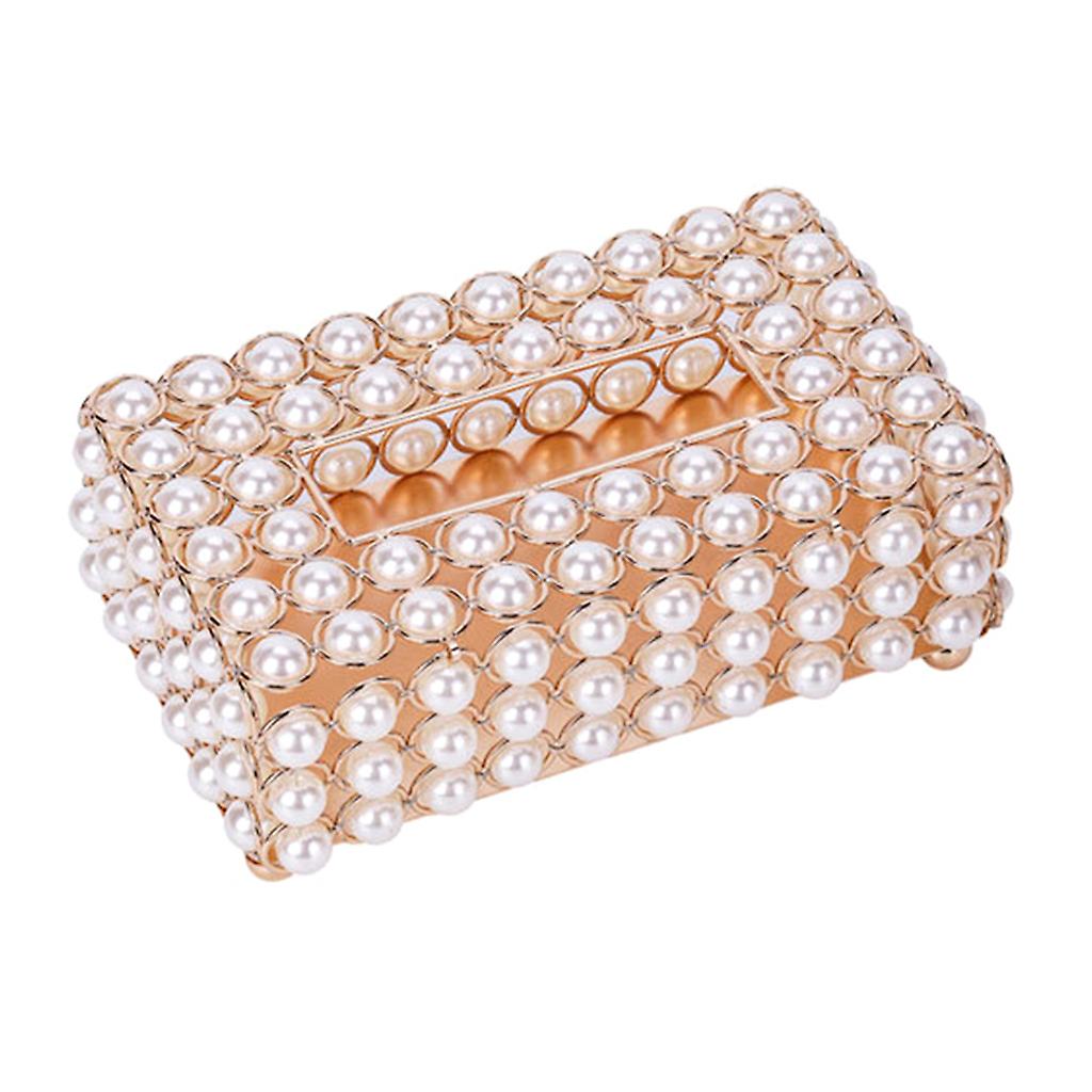 Luxury Simulation Pearl Tissue Box Storage for Case Desktop Paper Container Napkin Dispenser for Restaurant Car