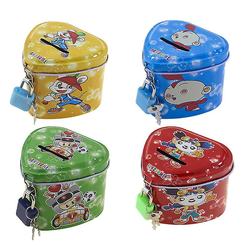 4 pcs Piggy Bank Saving Money Box Heart Shap