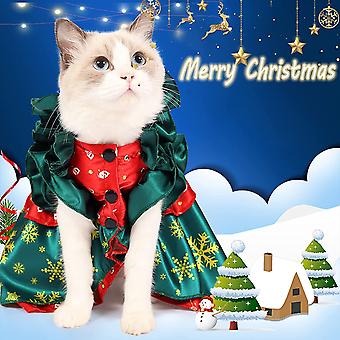 Heytea Cat Christmas Dress, Holiday Outfit Costume Santa Snowflake Bowknot  Xmas Ruffles Skirt, for Cat Small Dogs, L | Fruugo UK