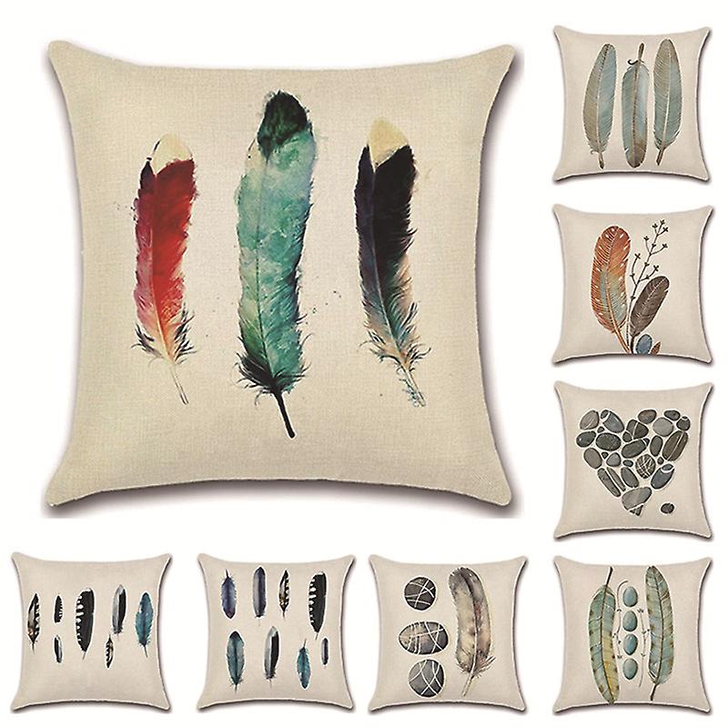 Set of 8 Cushion Cover 45 x 45 cm Simple Cute Decorative Pillow Case Car Sofa Chair Home Decor