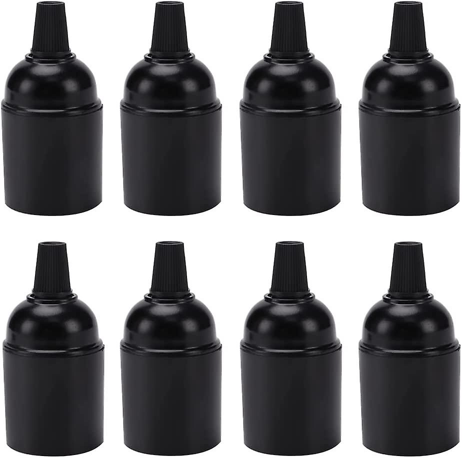 8 Piezas E27 Socket Vintage Black, E27 Socket Light Bulb Holder, Bakelite Edison Screw E27 Socket, for Home Office Pendant Lamp Socket Fitting