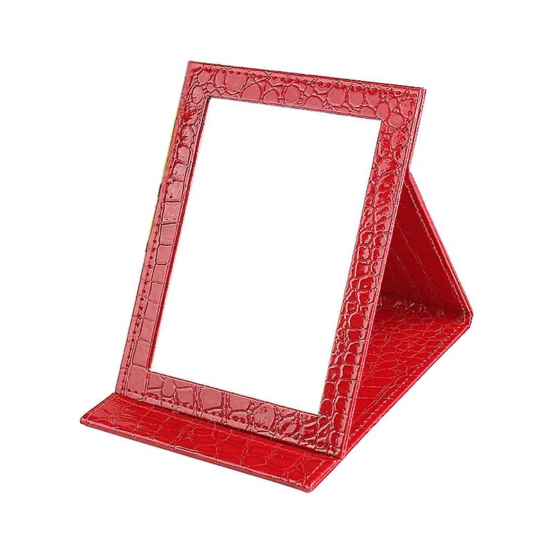 2 PCS Square Stand Leather Make Up Mirror