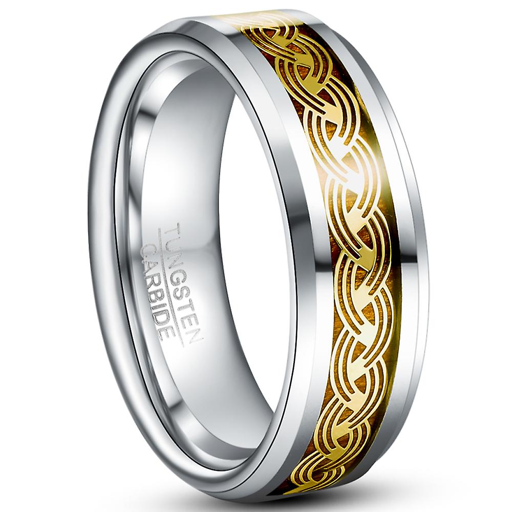 8mm Width Men's Tungsten Carbide Steel Ring
