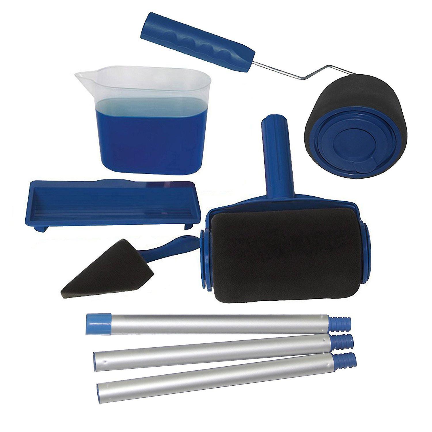 1 Set Paint Runner Pro Roller Brush Painting Handle Tool Blue 6pcs Tool Consumables And Accessories-paint Runner