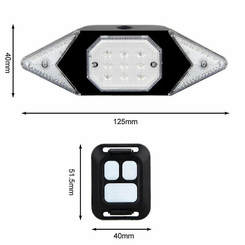 Smart Bike Turning Signal Cycling Taillight Wireless Remote USB Rechargeable Rear Light Remote Control LED Warning Lamp