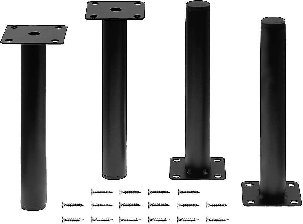 4pcs Heilwiy Furniture Legs, Black Metal Support Foot Heavy Duty Replacement Legs Gift