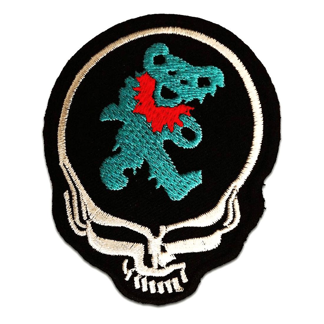 Patch / Iron-on Patch - Skull Biker Skeleton - Black - 6 x 8 cm - Patches