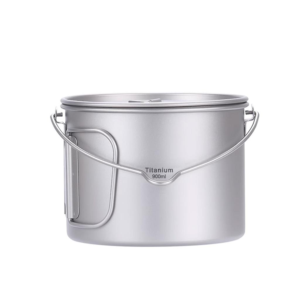 Camping Titanium Pot Backpacking Pot With Lid And Folding Handles