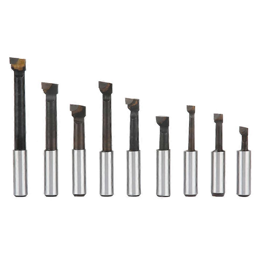 9pcs HSS 1/2" Round Shank Boring Bar Set for Lathe F1 Tool