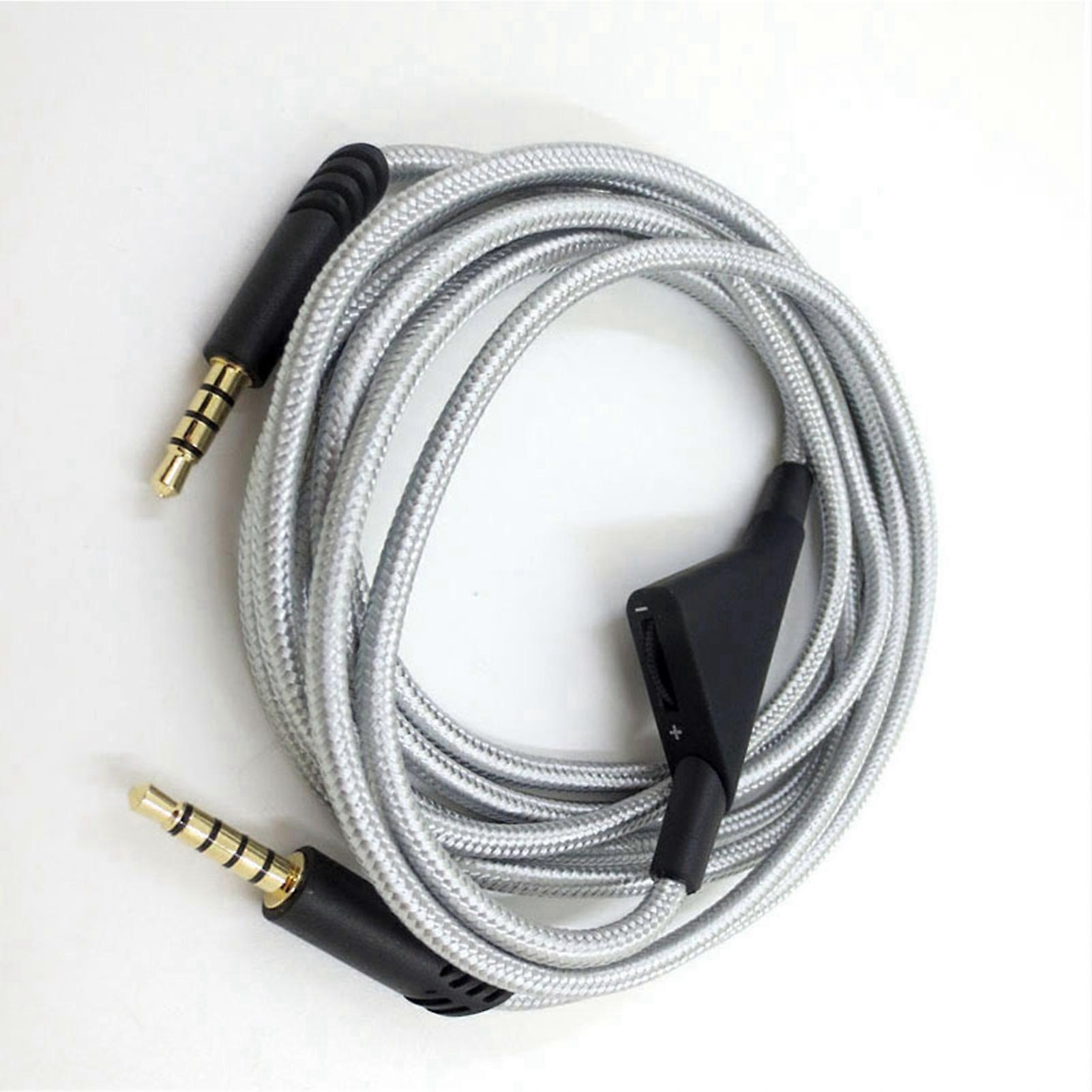 Headphone Cable with Volume Control Adjustable Gaming Headset Cable with Tuning Gear for Astro A10 A40 A30 6.6ft Silver