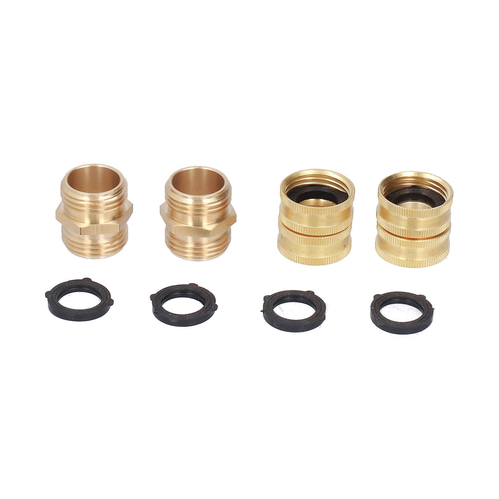 Garden Hose Connector 3/4in Double Male Female Thread Brass Water Pipe Adapter for Watering Equipment