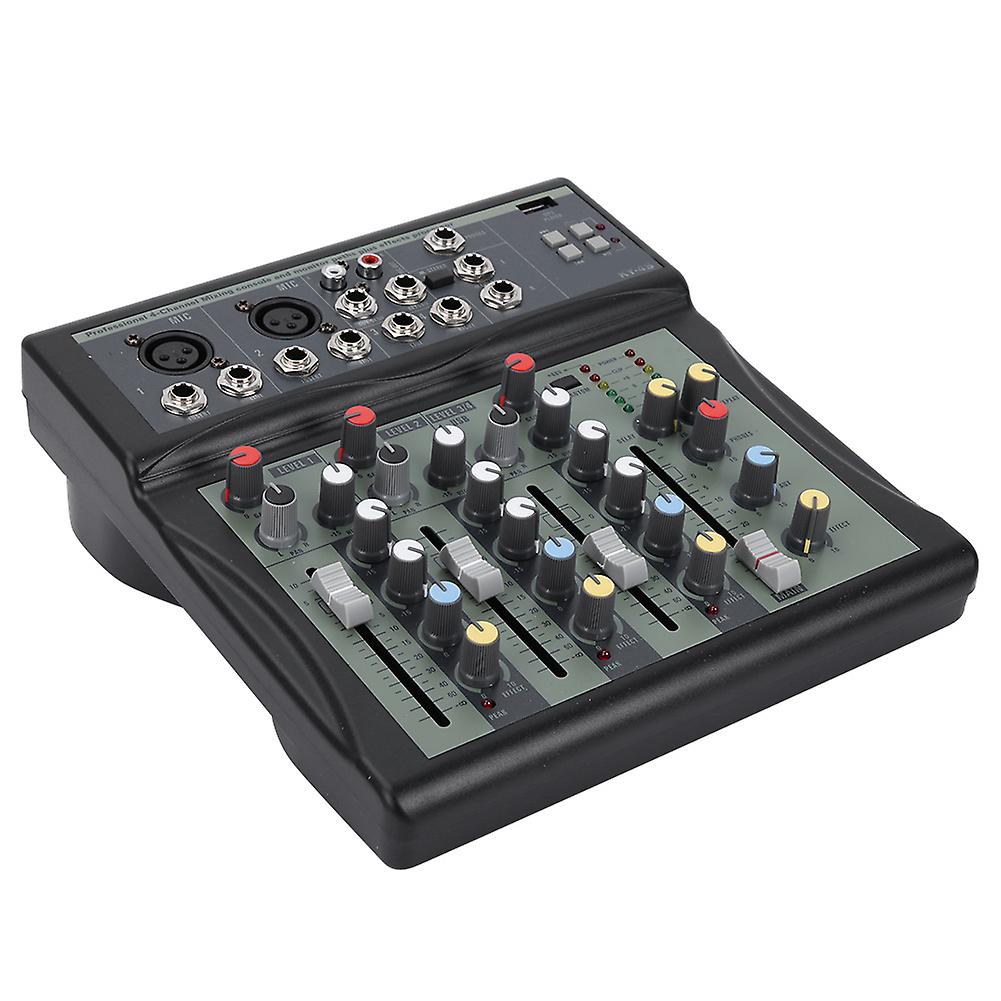 Professional 4 Channel Low Noise Stage Mixer with USB MP3 Module AC 100~240V(US Plug)
