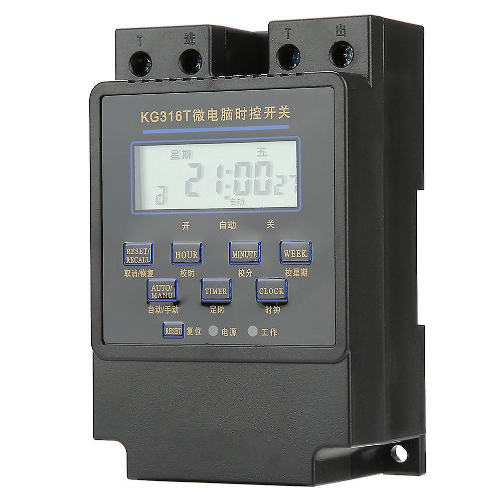 KG316T-B Microcomputer Timer Switch Digital LCD Programmable Time Control Switch (110VAC)