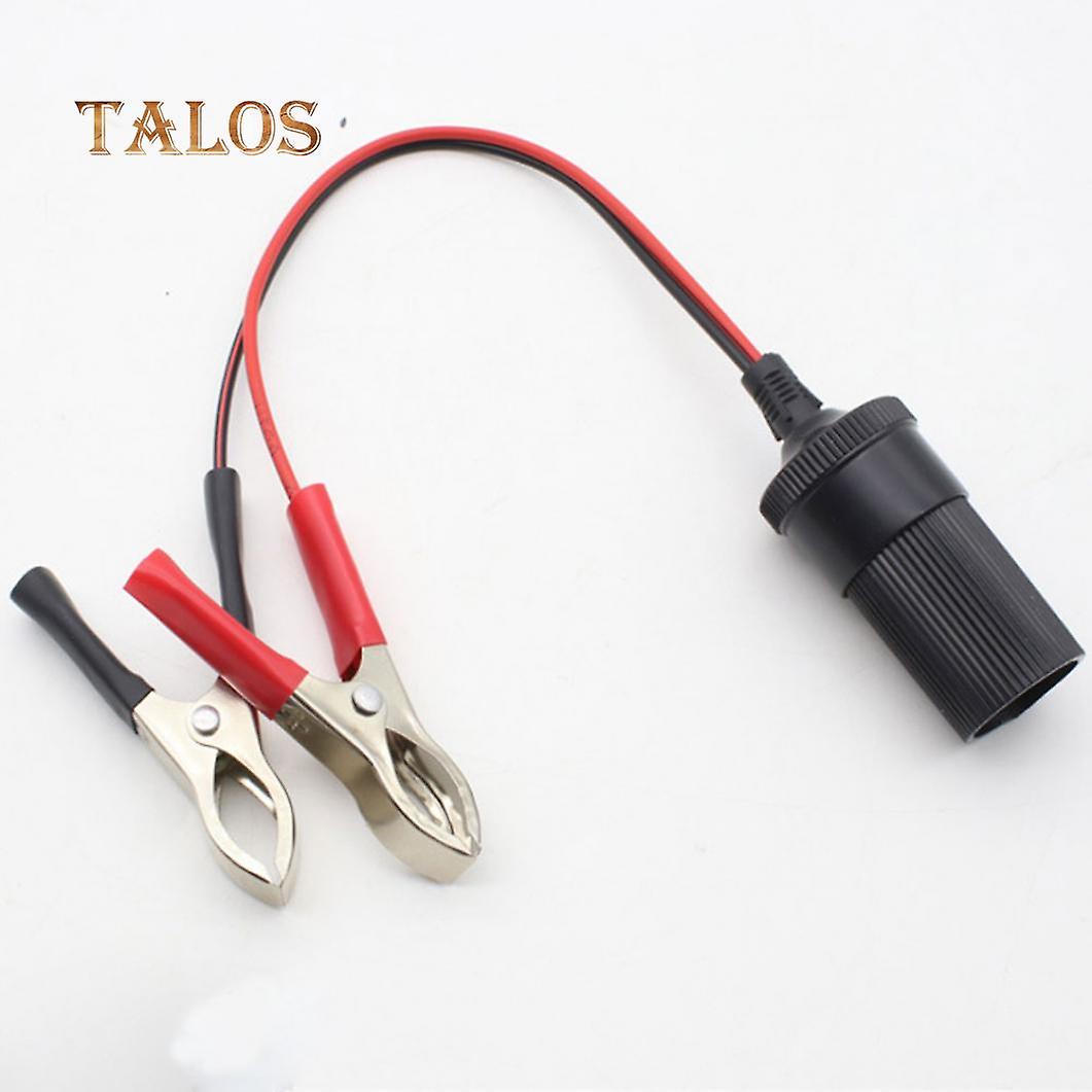 Universal 12V Vehicle Battery Terminal Clip-on Cigarette Lighter Adapter Socket Car's Accessory