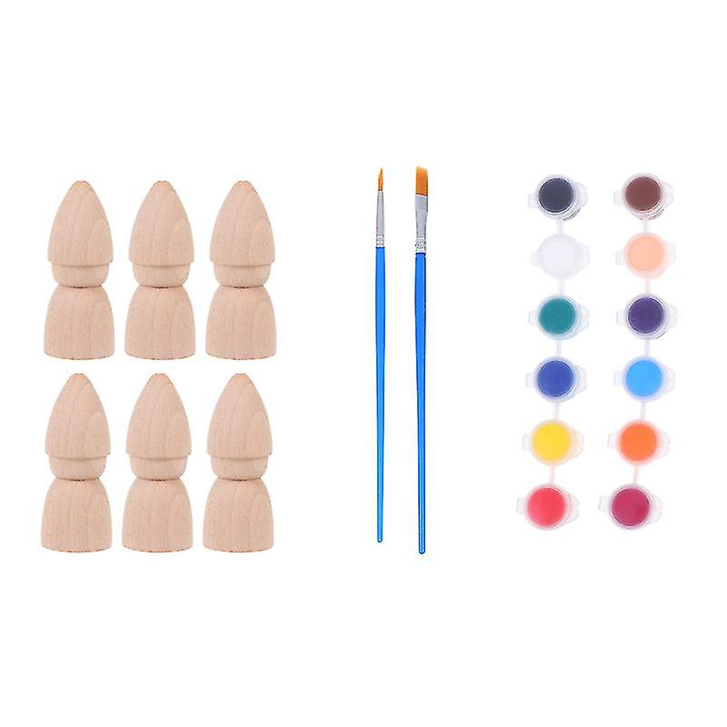 6pcs Unfinished Wood Doll