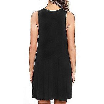 Women Sleeveless Plain Pocket T-shirt Dress Casual Loose Summer Beach  Sundress V Neck Swing Tank Dress Ladies Sexy Beach Cover Up Dress | Fruugo  UK