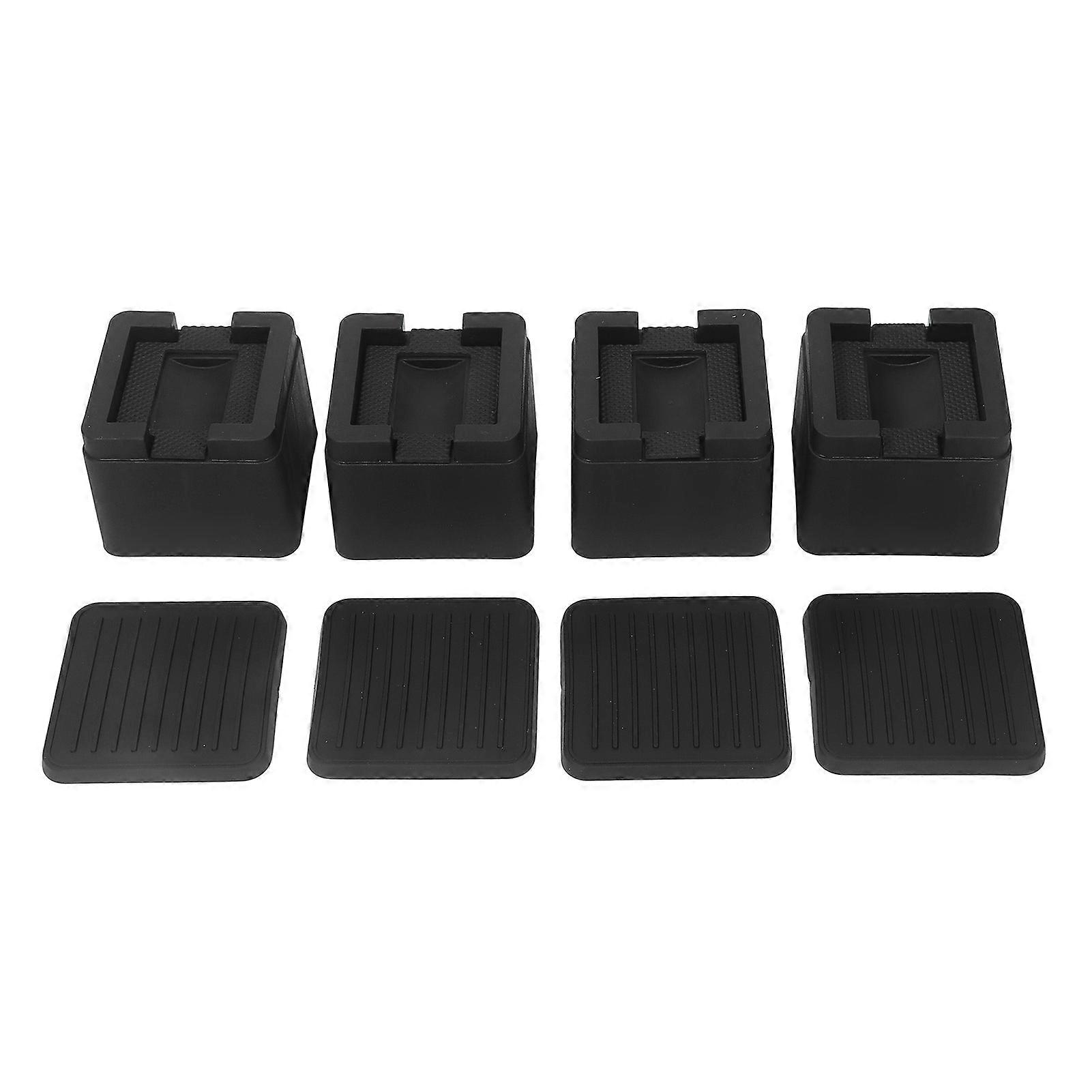 4 Sets Sofa Risers Square Rubber Anti Skid Bed Raisers Blocks For Home Washing Machine