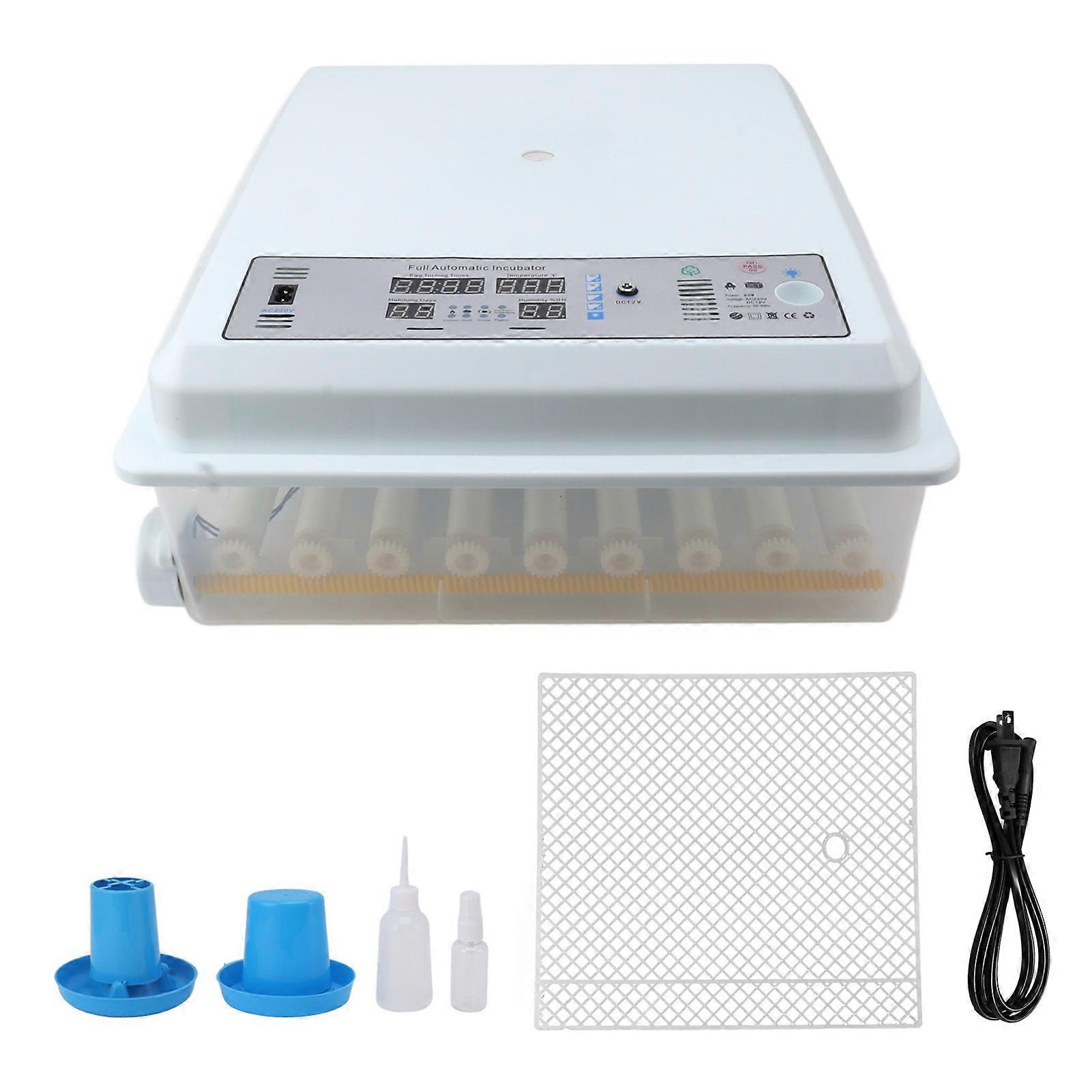 Fully Automatic Egg Incubator Intelligent Temperature Control 64 Egg Incubator for Hatching Chicken Quail Duck Bird Eggs US Plug 110V NO.0740