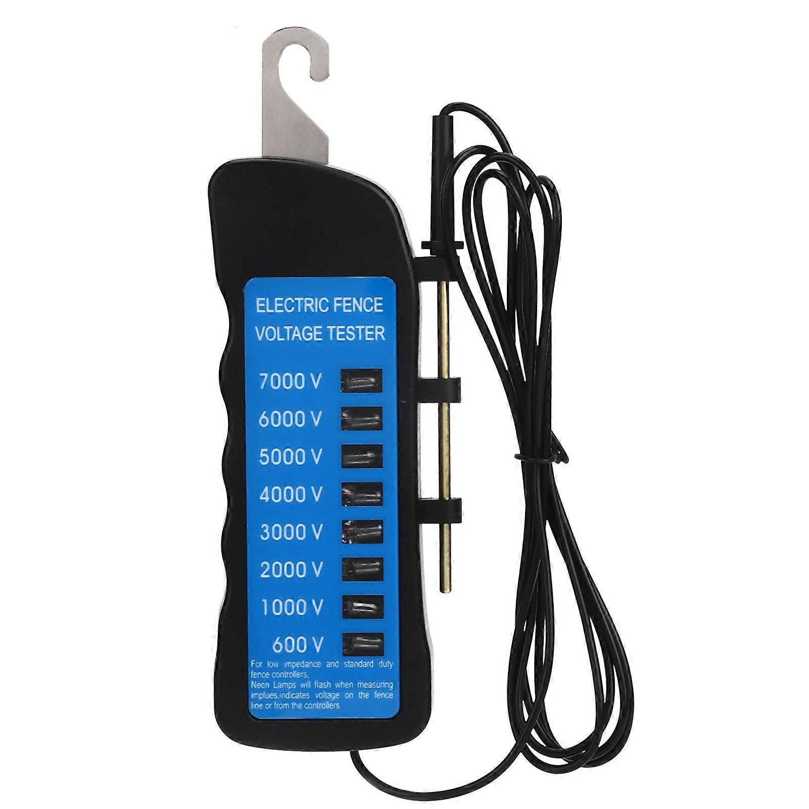 Electric Fence Tester Multi Light Voltage Detection Portable for Farm Supply Fencing ABS 7000V NO.4278