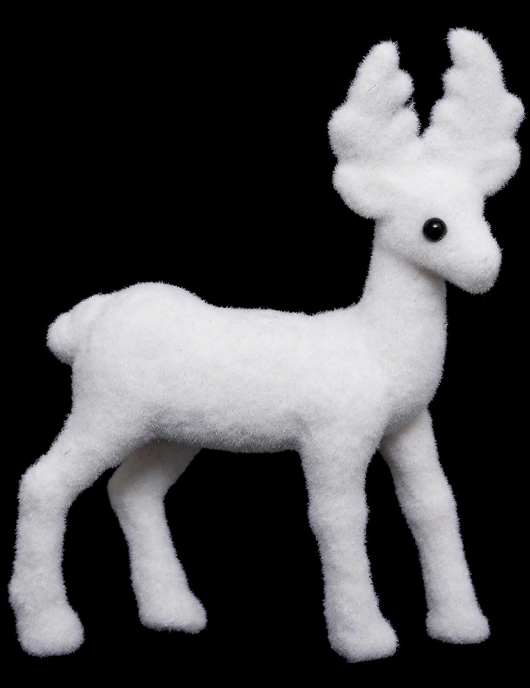 Witte rendierdecoratie 13 cm