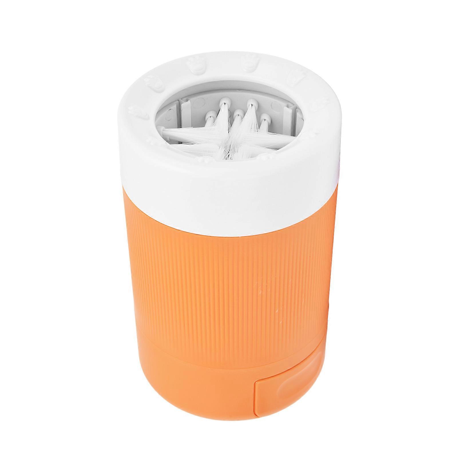 מנקה כפות כלבים ניידת - כלי קל משקל לניקוי כפות רגליים לחיות מחמד לבית - כתום