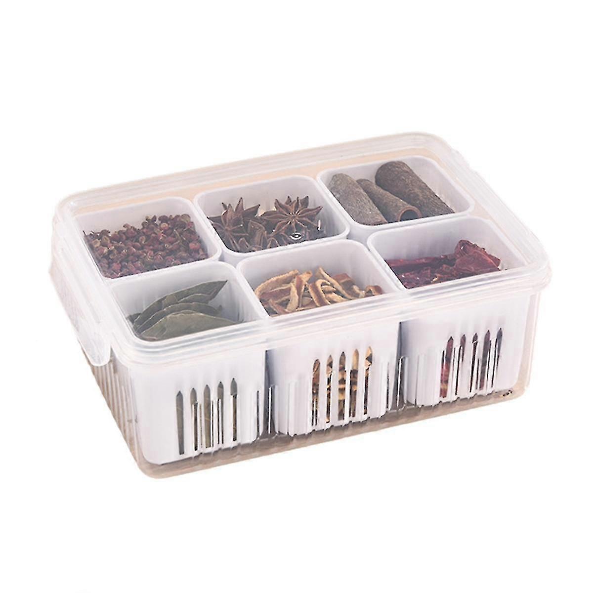 1pc Condiment Jars With Tray With Small Dividers Countertop Spice Organizer Kitchen Storage Container For Refrigerator,c