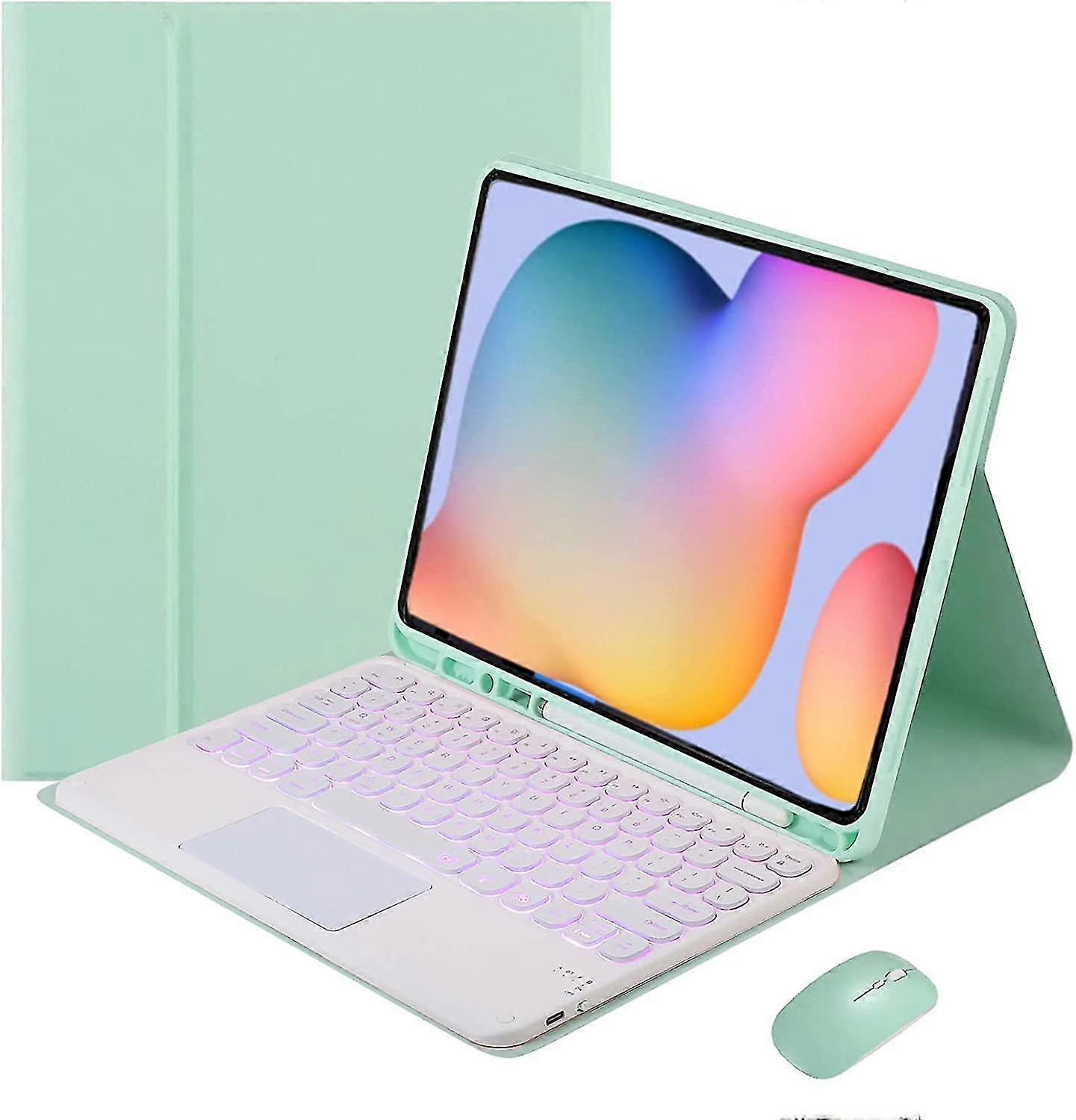 Keyboard Case For Samsung Galaxy Tab S6 Lite 10.4 Inch 2022/2020, 7 Colors Backlight Detachable Wireless Keyboard And Mouse, Smart Touchpad, Slim Ligh