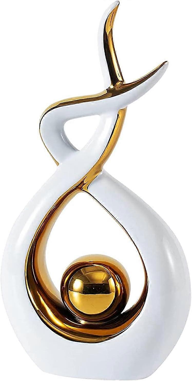 Moderne Abstrakte Kunst Keramik Statue Ornamente für WohnzimmerElegante Keramik Spiralskulptur Heimdekoration Hoffnungsvolle Flamme Nordische Kunst Skulptur für Di