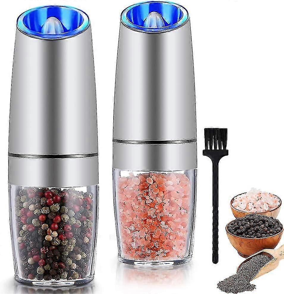 Gravity Electric Salt And Pepper Grinder Set, Automatic Pepper And Salt Mill Grinder,battery-operated With Adjustable Coarseness, Premium Stainl