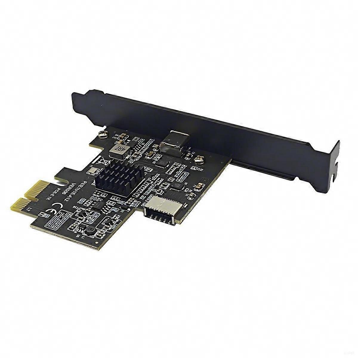 PCI-E 1X zu Typ-E + Typ-C Erweiterungskarte USB3.2 GEN2 10 Gbit/s ASM3142 Chip PCI-E zu USB-C Adapter für Desktop