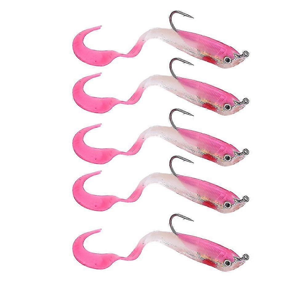 5PCSSoftLuresArtificialFishBaitwithHook-SeabassFishingTackle