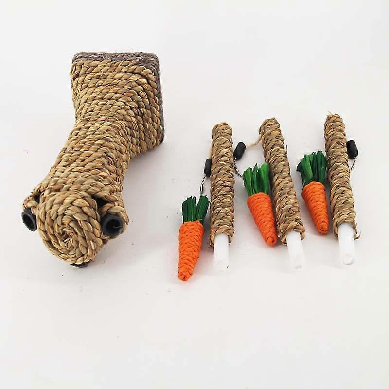 Pet Rabbit Toy Tree Bunny Fun Chew Toy Rattan Grass Scratcher