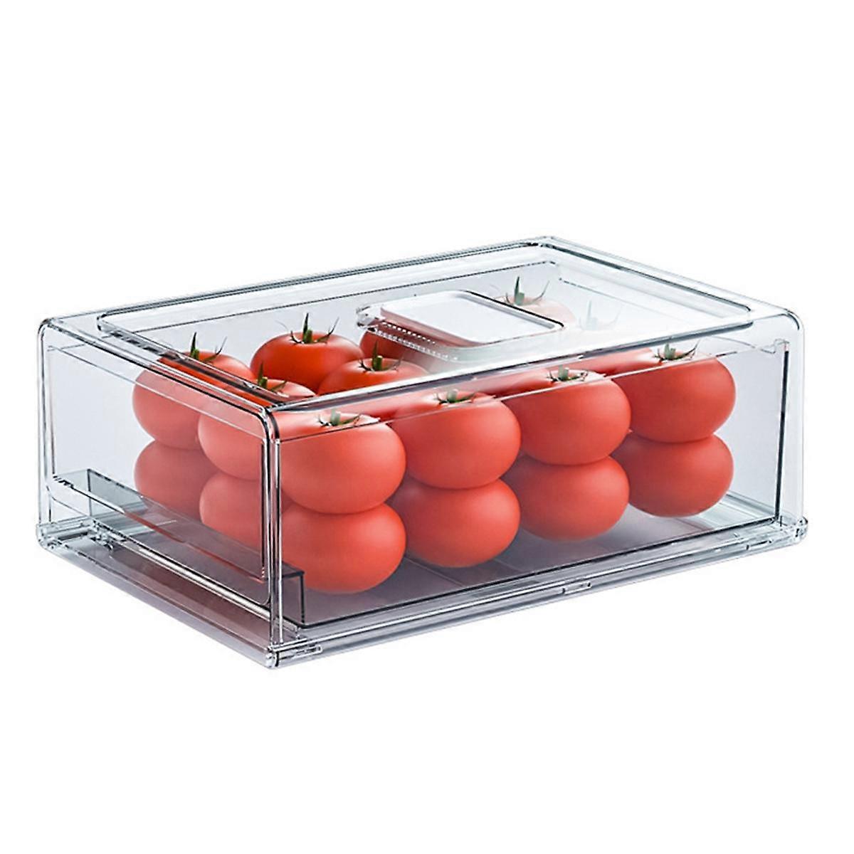 Drawer Refrigerator Storage Box, Stackable Refrigerator Storage Box, Kitchen Cabinet Fresh Storage