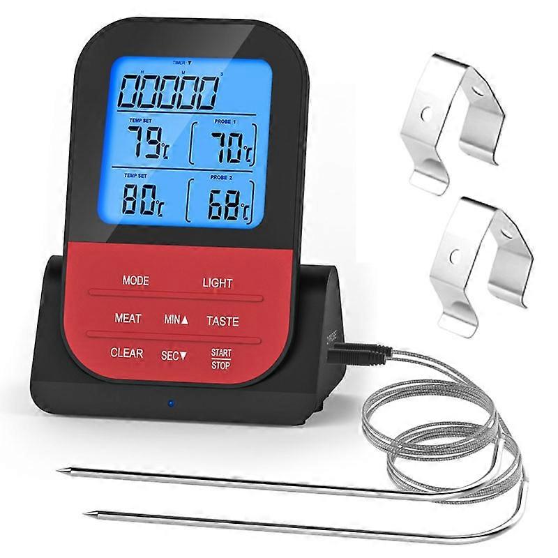 Wireless Waterproof BBQ Thermometer Digital Cooking Meat Food Oven Grilling Thermometer with Timer