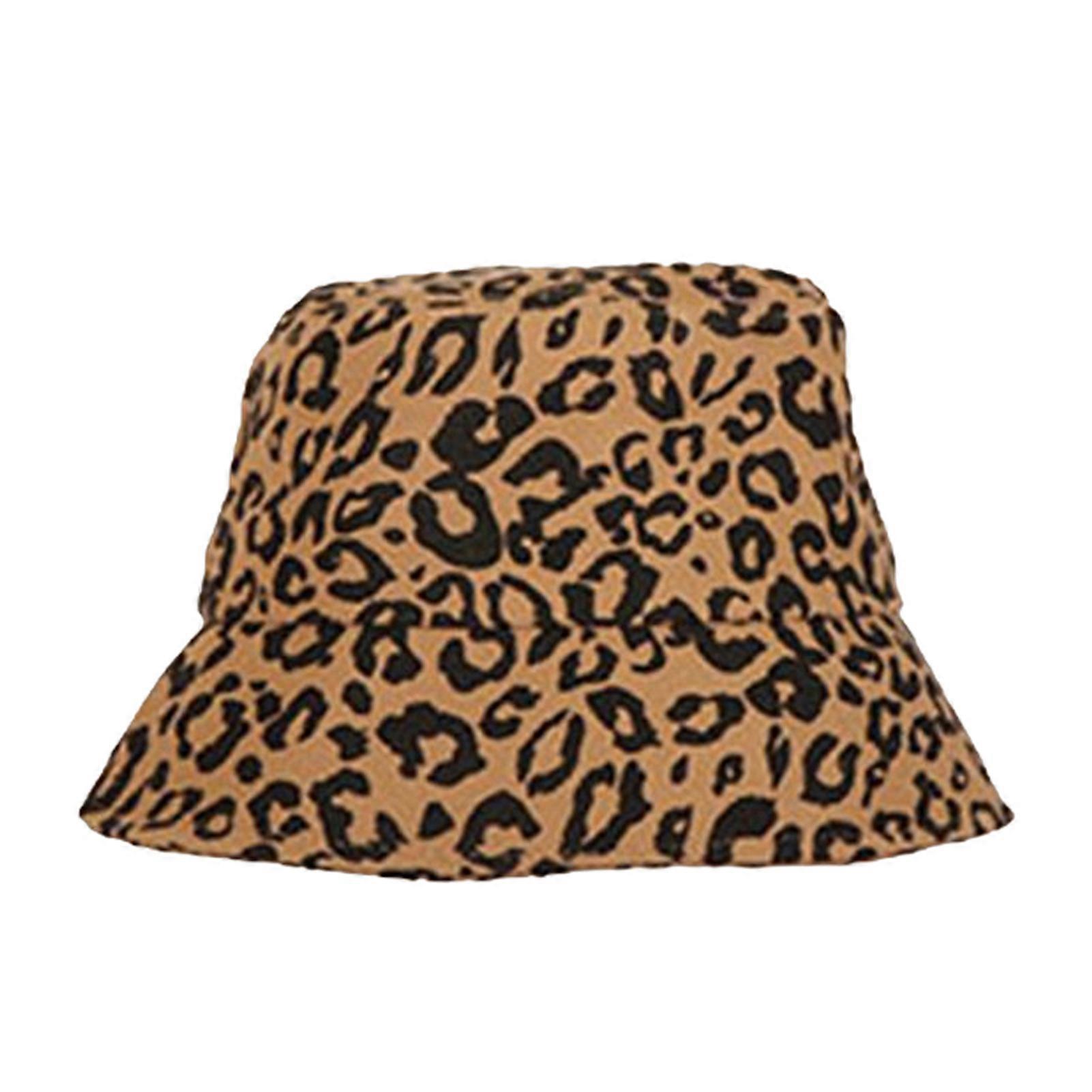 Trendy Zebra Patterned Fisherman Hat Unisex Leopard Patterned Sunshade Hat for Summer Travel