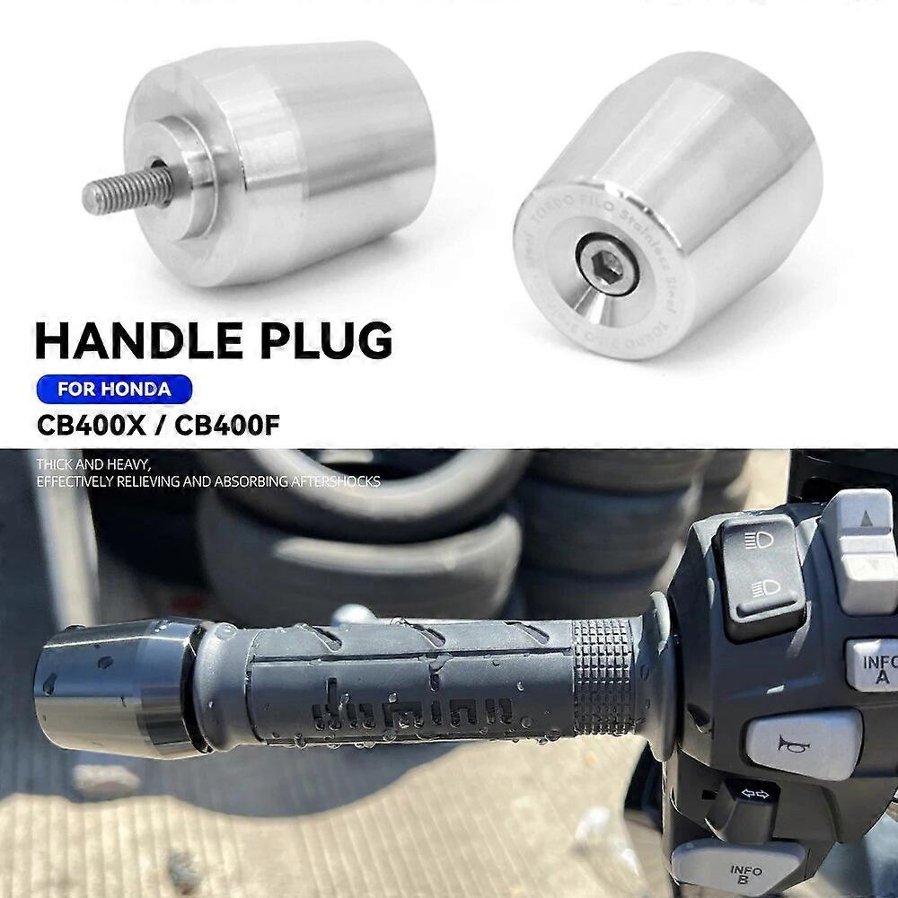 Motorcycle Black/Silver Handlebar Grips Ends Handle Bar Ends Weights CNC Silder Plugs FOR HONDA CB400F CB400X CB 400 F CB 400X