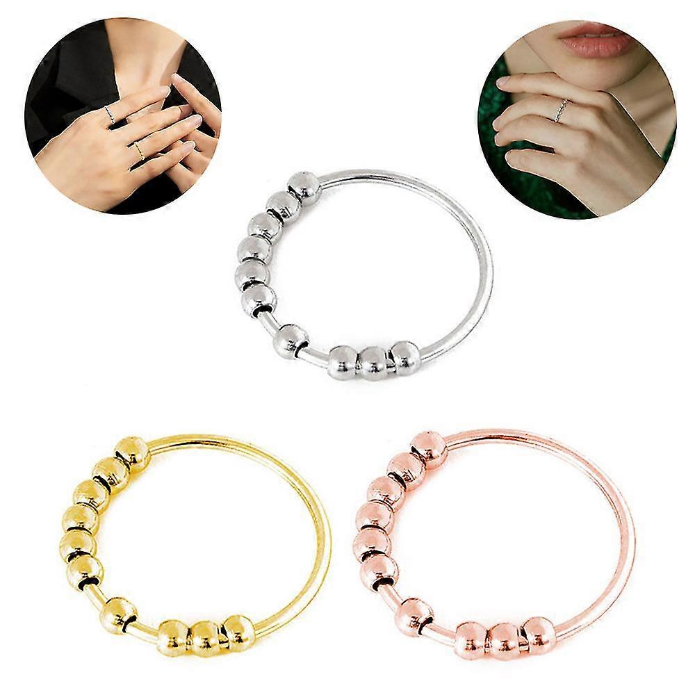 Anxiety Spinning Rings Fidget Rings Anxiety Thin Stackable Rings, 15MM