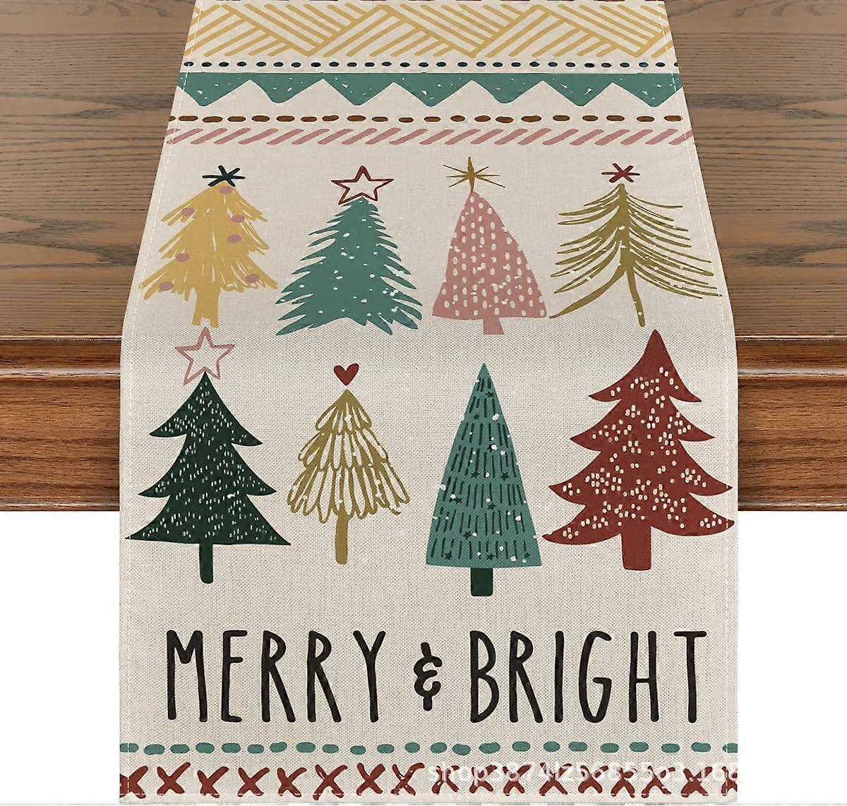Xmas Trees Merry Bright Boho Christmas Table