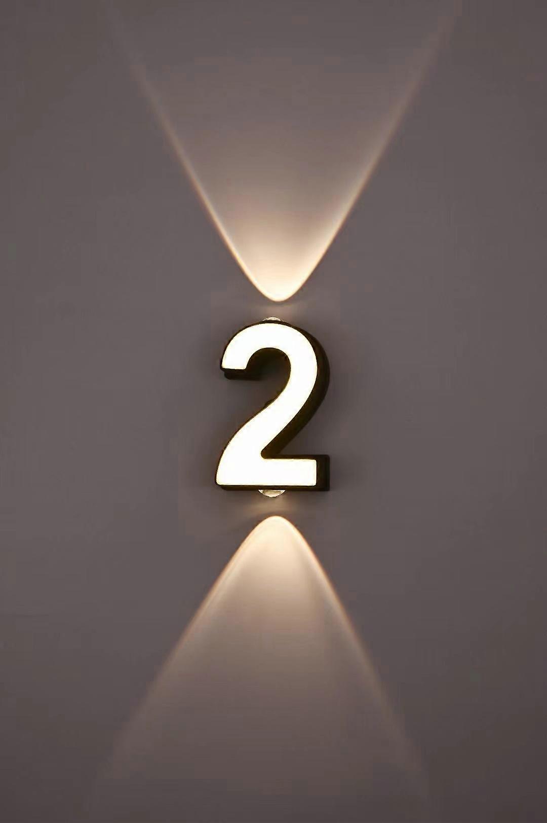 LED House Number, Led Street Address Number Modern House Number Hotel Number Door Number Plaque Home Decorations (Number 2)