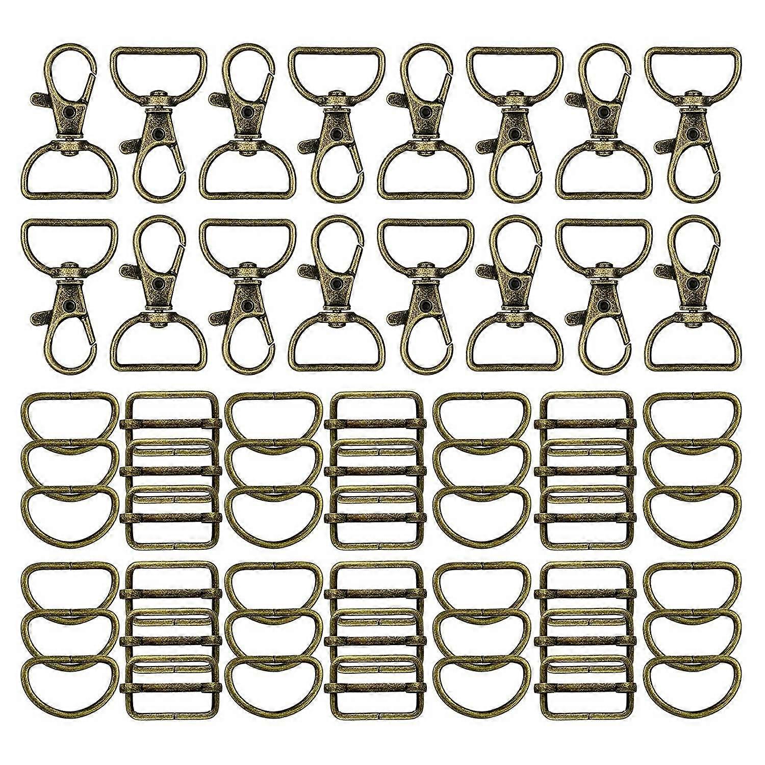 56Pcs Keychain Hooks with D Rings Set Purse Hardware for Bag Making Lanyard Snap Hooks Swivel Clasp