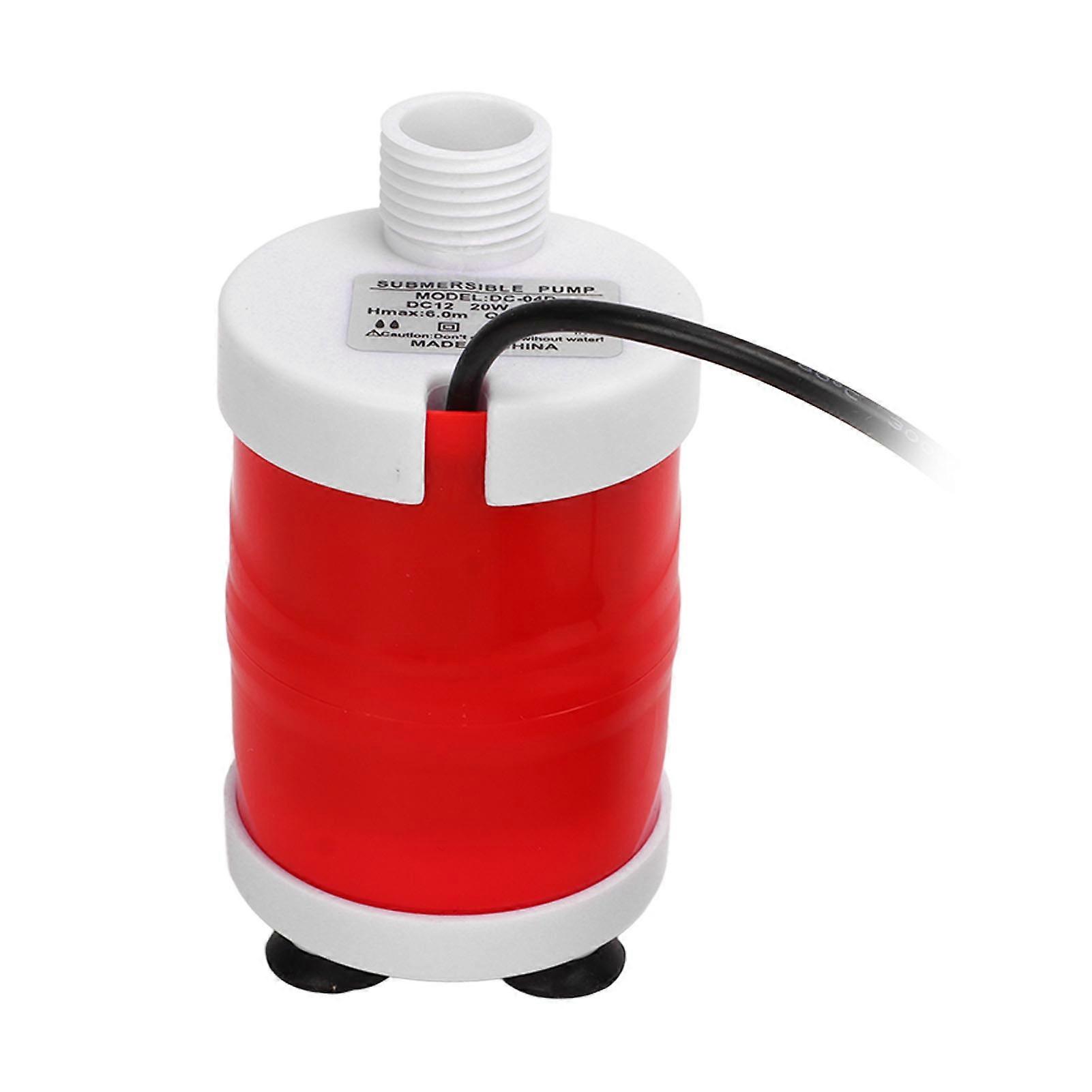 Submersible Water Pump Waterproof High Discharge Head 700L/H 20W DC 12V for RV Home