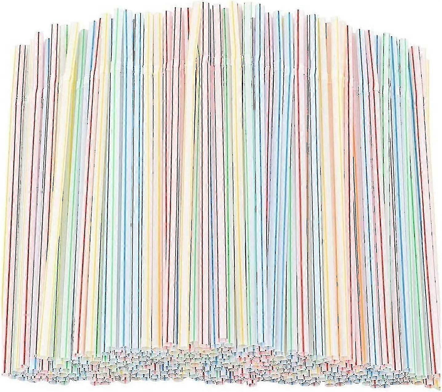 600/1200pcs Plastic Straws Plastic Drinking Straws - Flexible Plastic Drinking Straws For Home, Bar, Parties