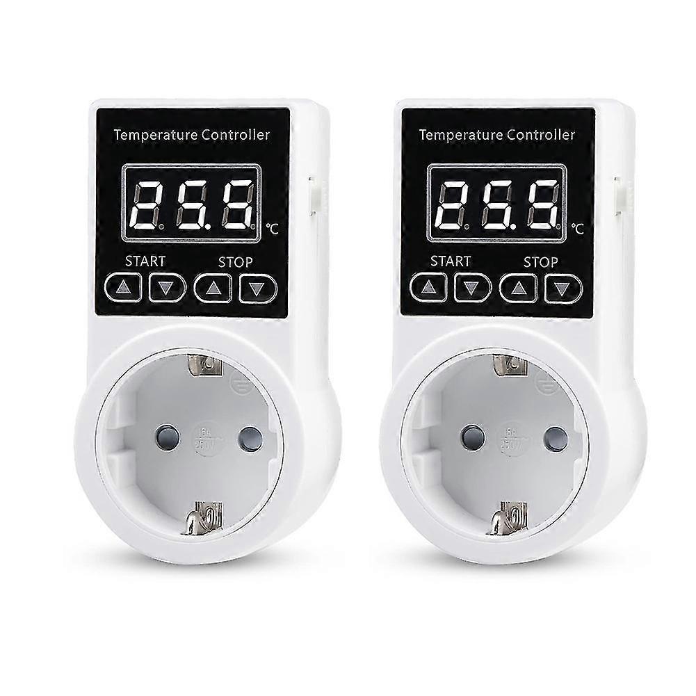 2pcs Thermostat Socket With Sensor, Digital Temperature Controller Socket, Waterproof Temperature S