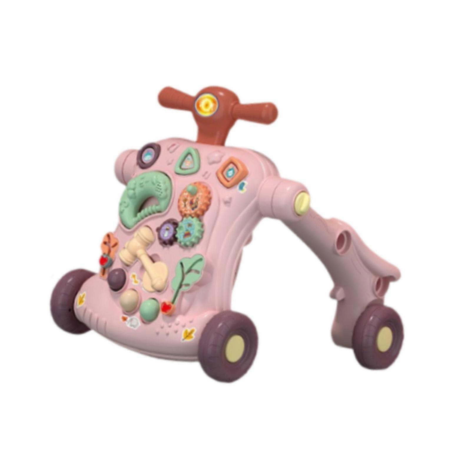 Baby Push Walking Toy Gåva Musik Leksak för spädbarn 12 ~ 18 månader pojkar och flickor röd